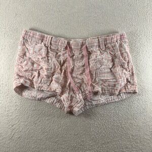 Mossimo Supply Co Women XL/TG Pink White Striped Elastic Waist Drawstring Shorts